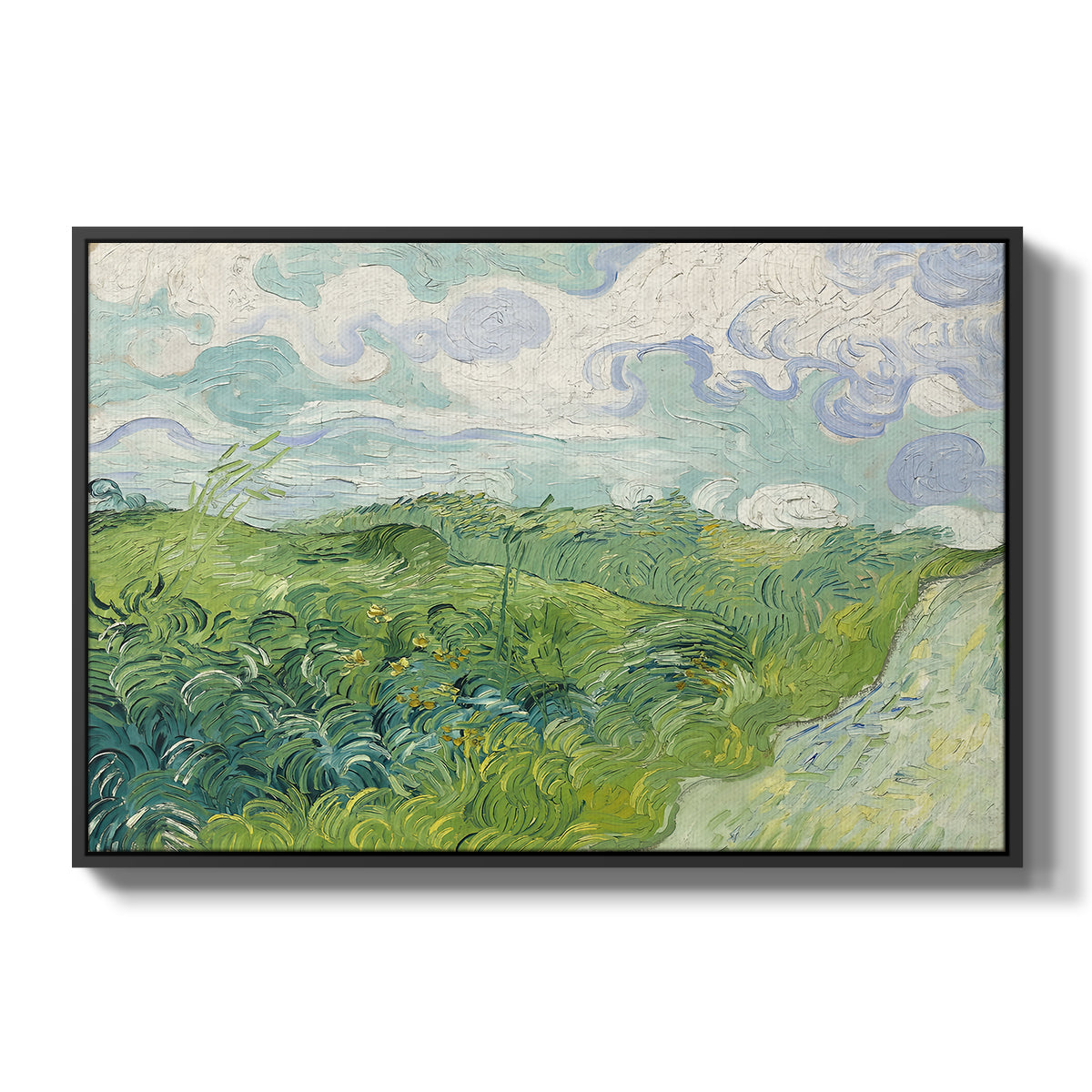 Green Wheat Field, Auvers, 1890 - Floater Framed Canvas Print
