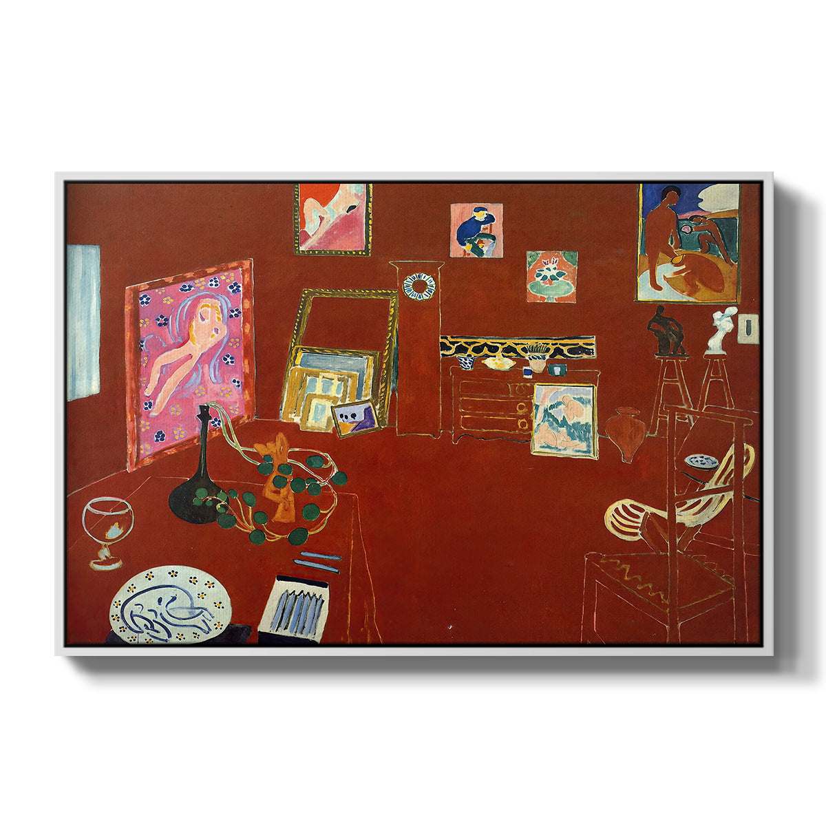 The Red Studio (L'Atelier Rouge), 1911 - Floater Framed Canvas Print