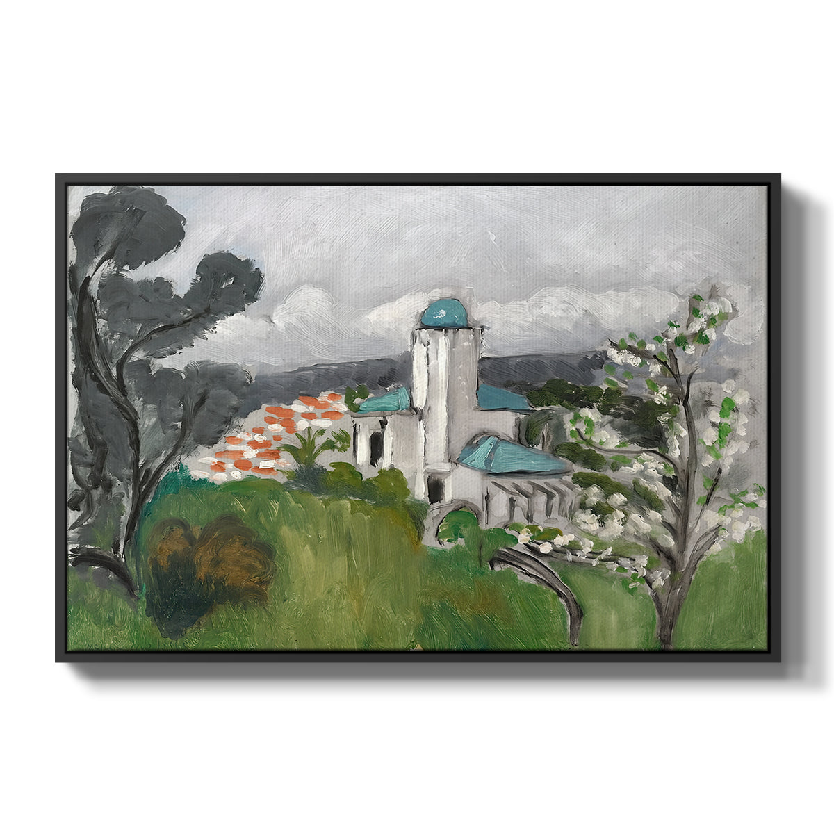The Blue Villa (La Villa Bleue), c. 1918 - Floater Framed Canvas Print