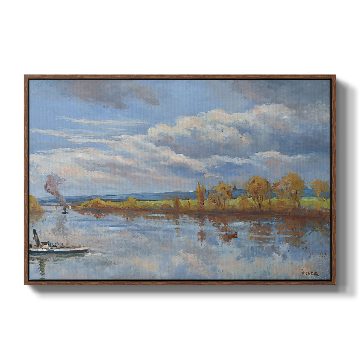 The Banks of the River Seine, 1893 - Floater Framed Canvas Print