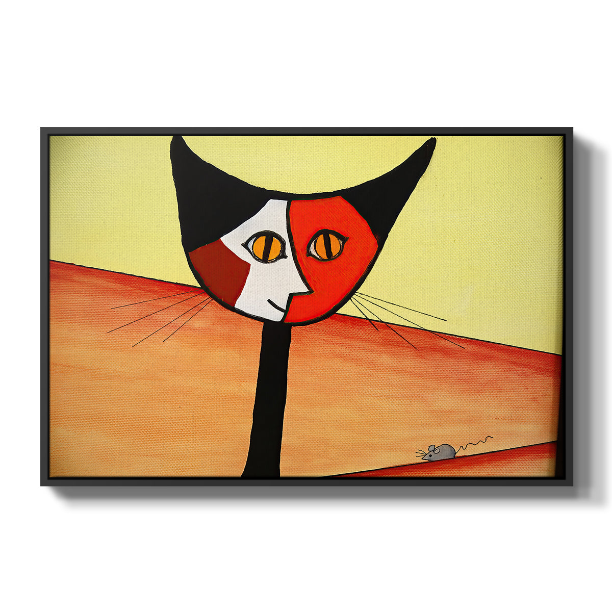 Picasso's Cat–El Gato - Floater Framed Canvas Print
