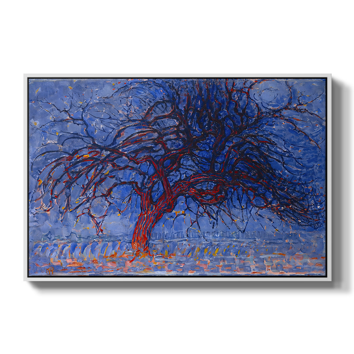 The Red Tree, 1909 - Floater Framed Canvas Print