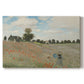 Canvas art print portraying a field of red poppies with figures walking across rolling landscape, set against a white background