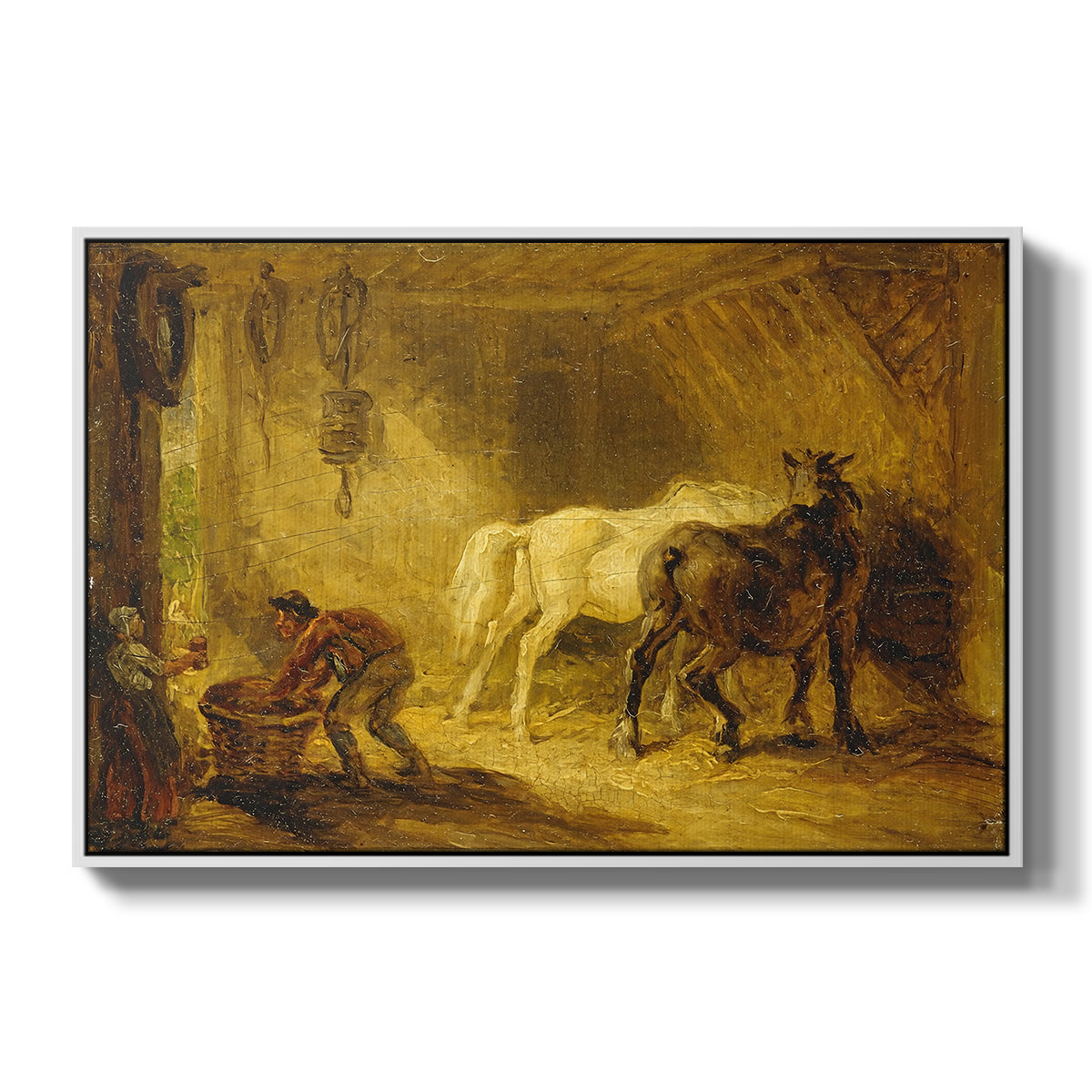 Heath Ewe and Lambs, 1810 - Floater Framed Canvas Print