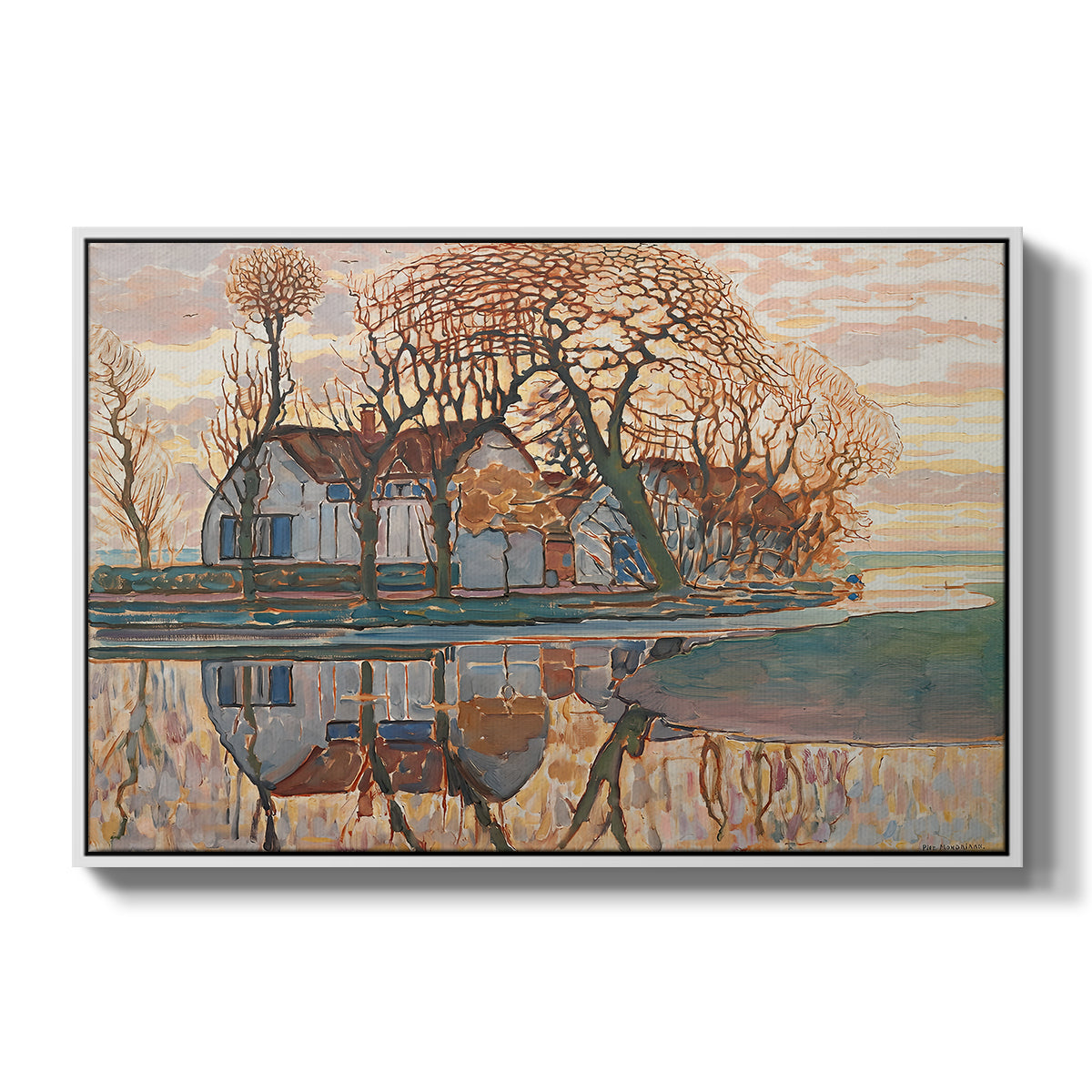 Farm near Duivendrecht, c. 1916 - Floater Framed Canvas Print