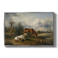 Two Horses on the Pasture, c. 1825 - Floater Framed Canvas Print