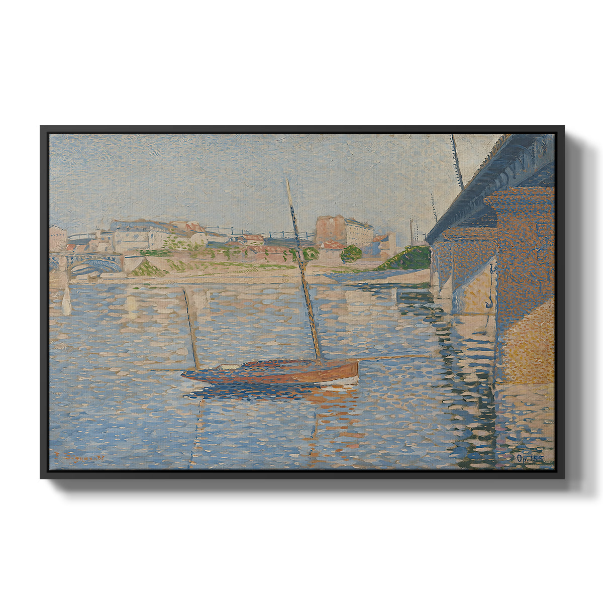 Le Clipper, Asnières, 1887 - Floater Framed Canvas Print