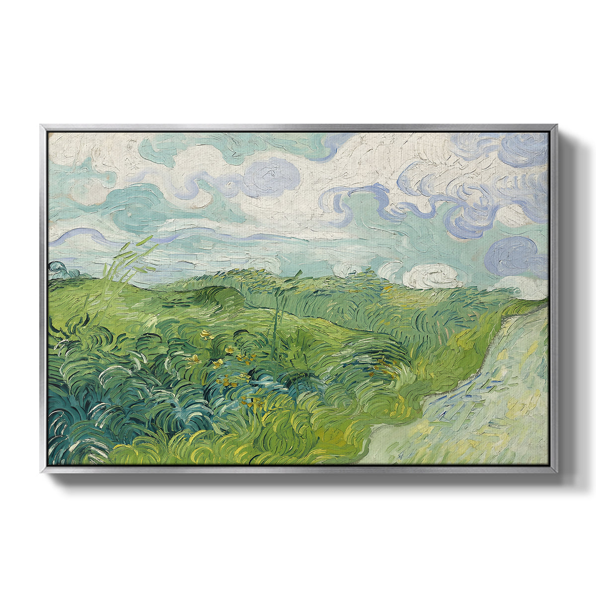 Green Wheat Field, Auvers, 1890 - Floater Framed Canvas Print