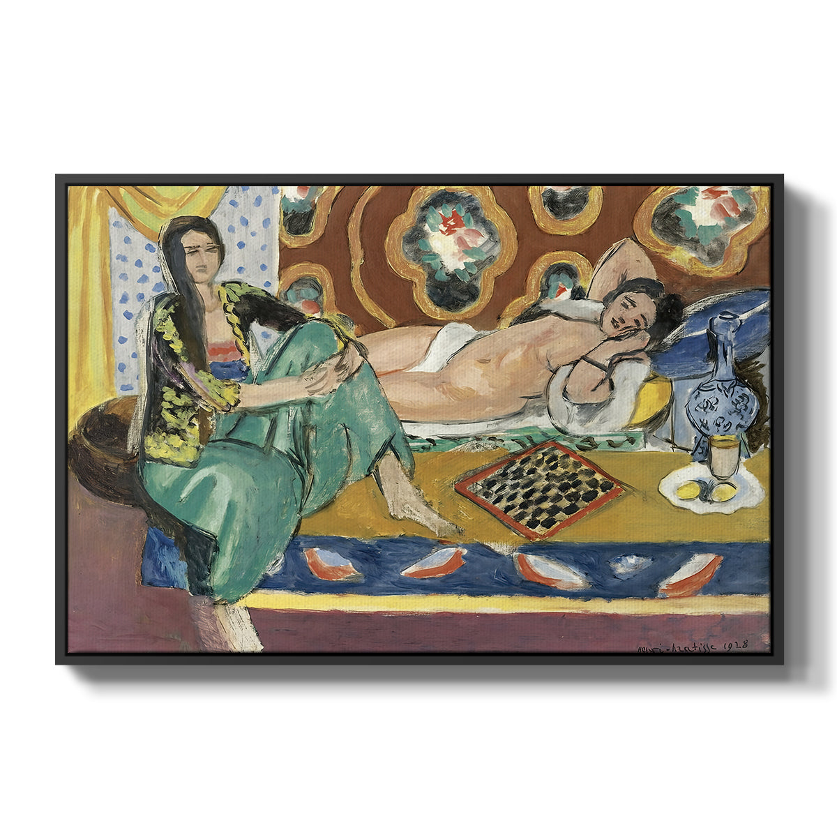 Odalisques Playing Checkers (Odalisques jouant aux dames), 1928 - Floater Framed Canvas Print