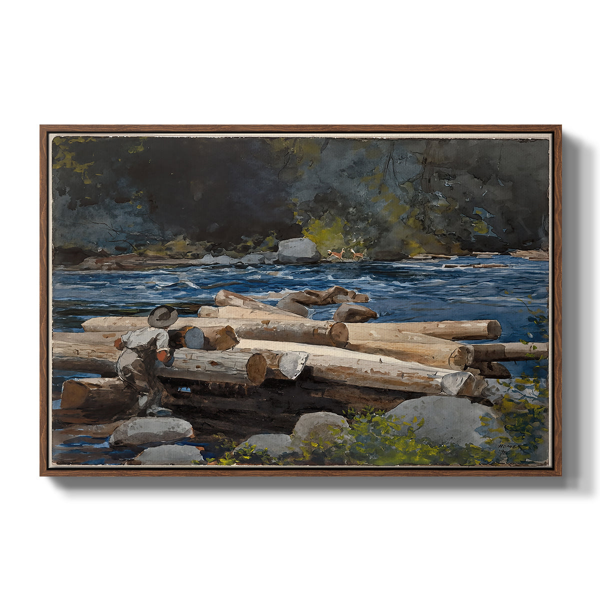 Hudson River, 1892 - Floater Framed Canvas Print