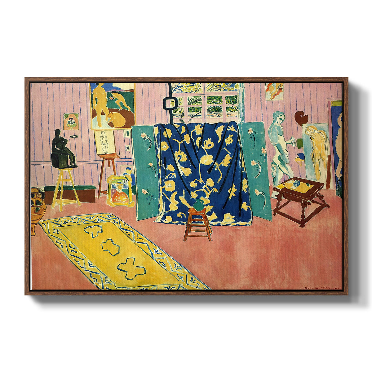 The Pink Studio (L'Atelier Rose), 1911 - Floater Framed Canvas Print