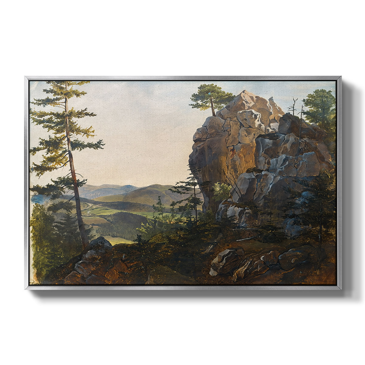 Landscape with the Balbersteine near Miesenbach, 1839 - Floater Framed Canvas Print