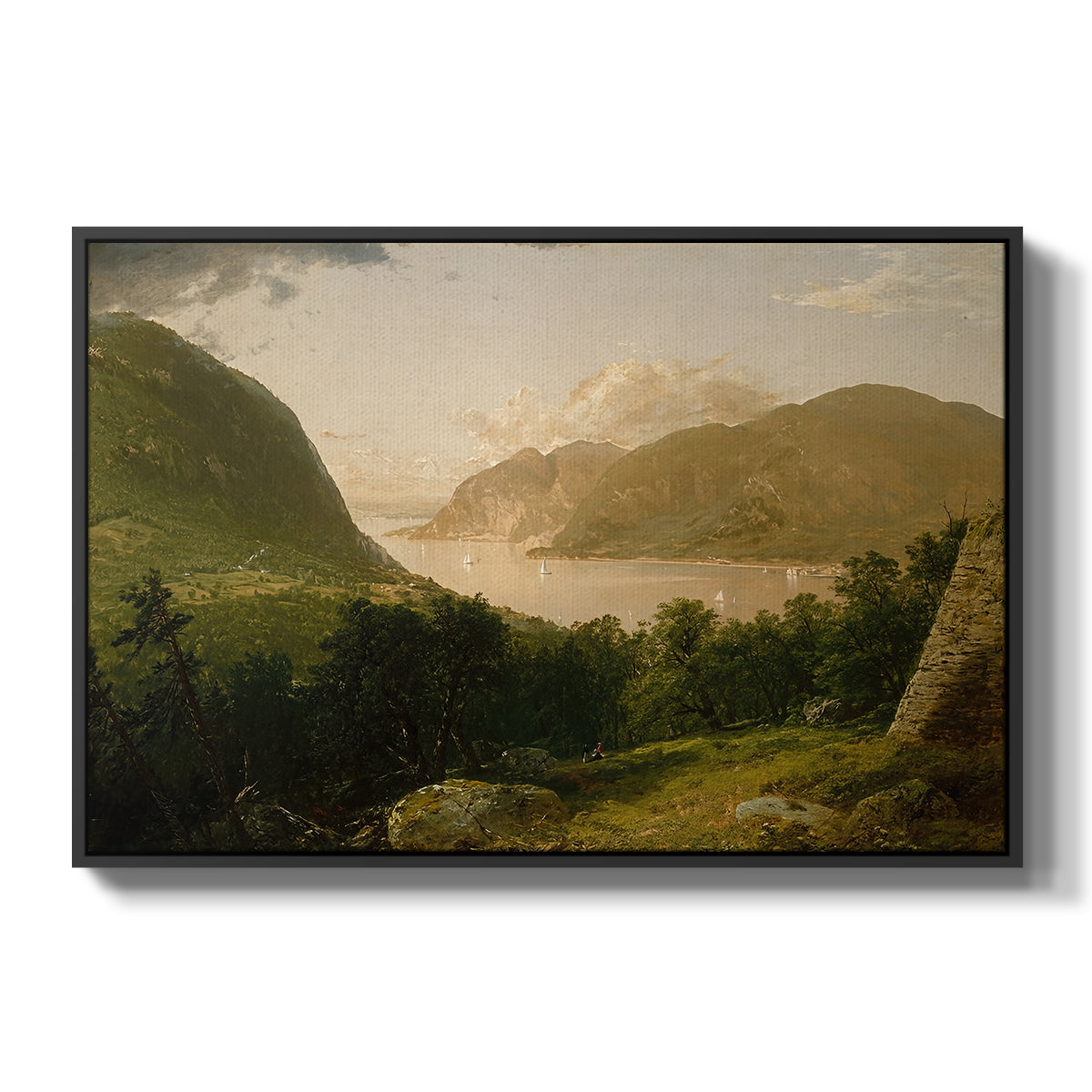Hudson River Scene, 1857 - Floater Framed Canvas Print