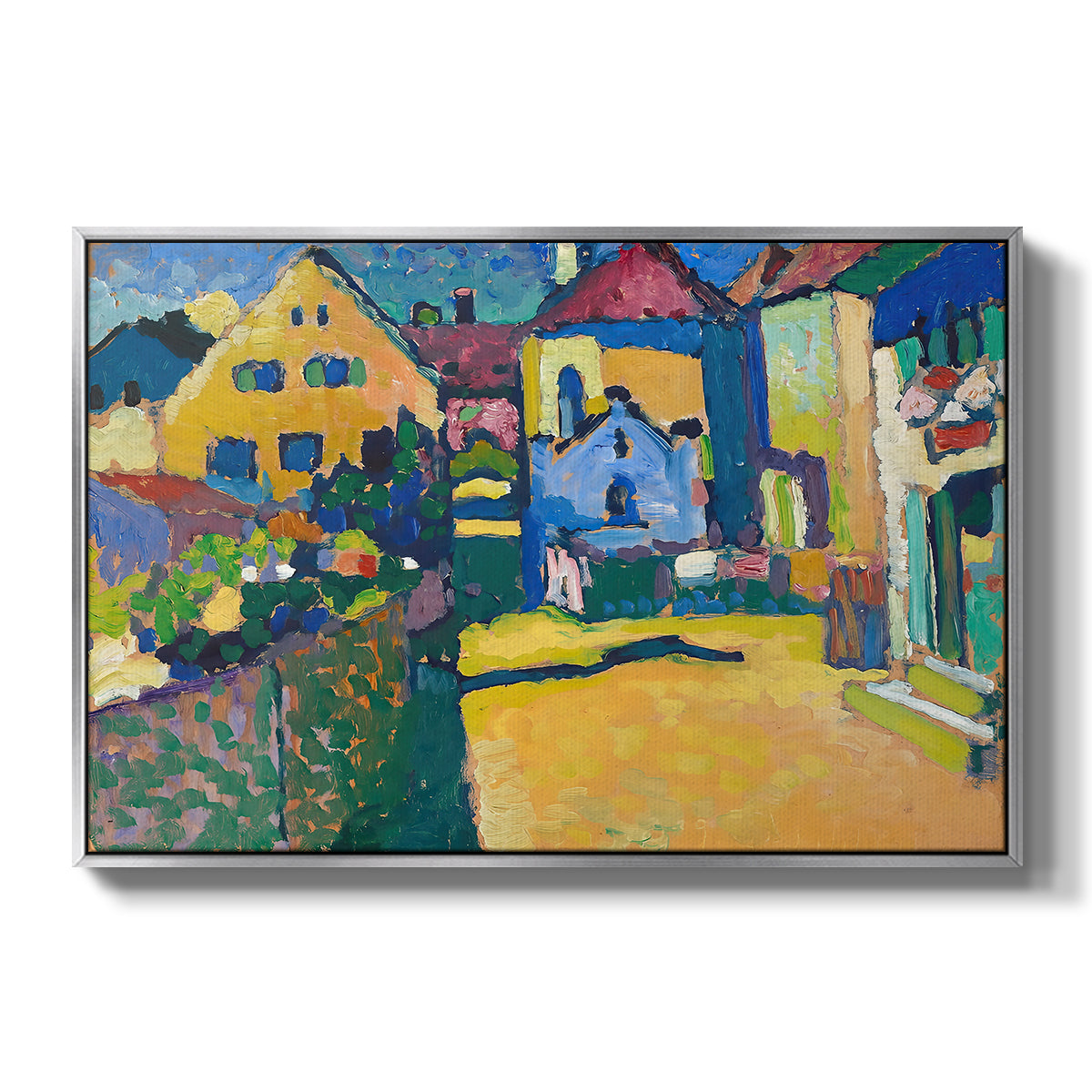 Green Lane in Murnau, 1909 - Floater Framed Canvas Print