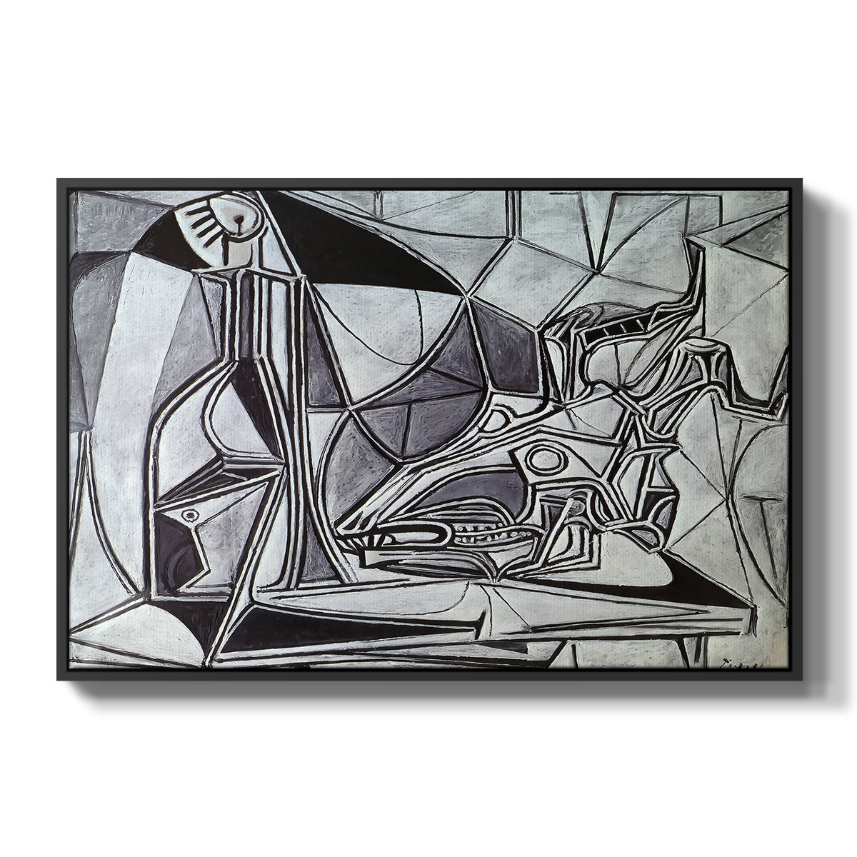 Goat's Skull, Bottle and Candle, 1952 - Floater Framed Canvas Print