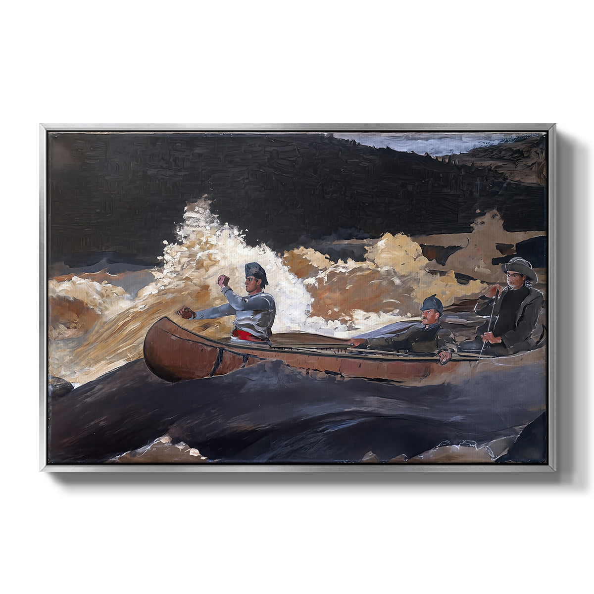 Shooting the Rapids, Saguenay River, 1905-1910 - Floater Framed Canvas Print