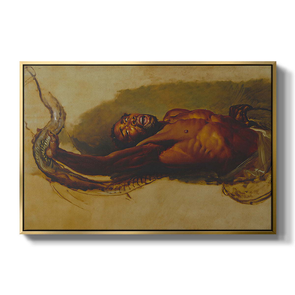 Man Struggling with a Boa Constrictor, c. 1803 - Floater Framed Canvas Print