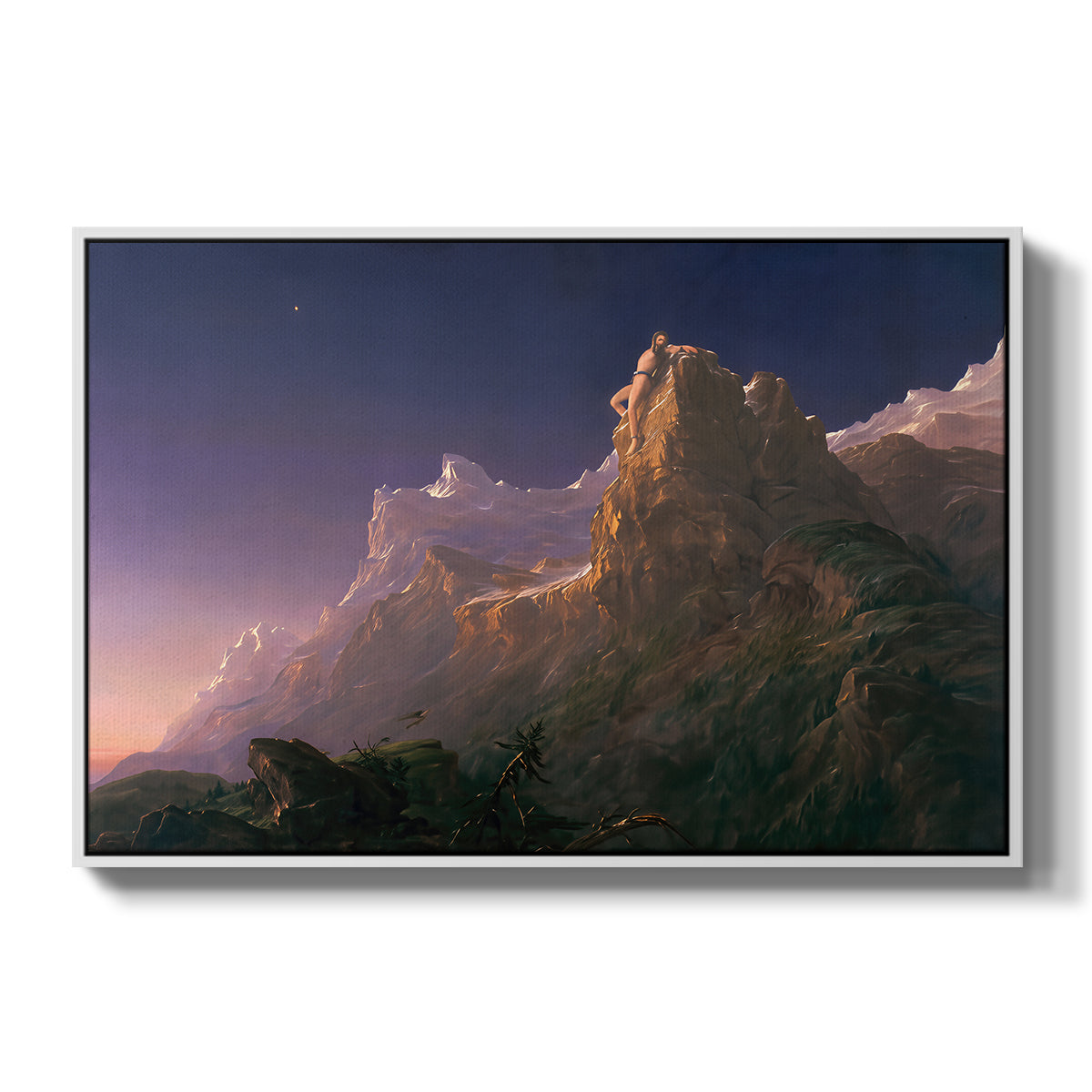 Prometheus Bound, 1847 - Floater Framed Canvas Print
