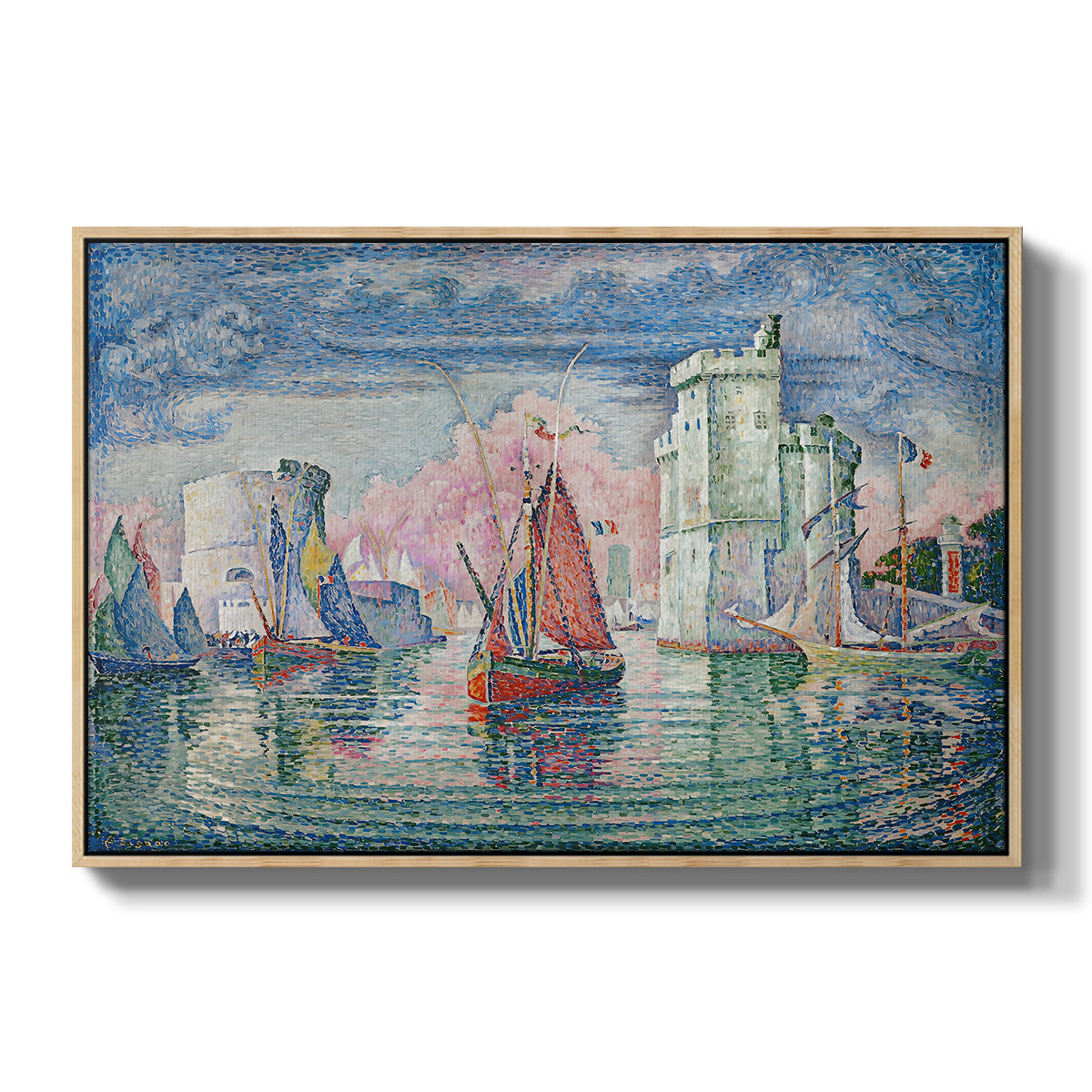 Entrance to the Port of La Rochelle, 1921 - Floater Framed Canvas Print