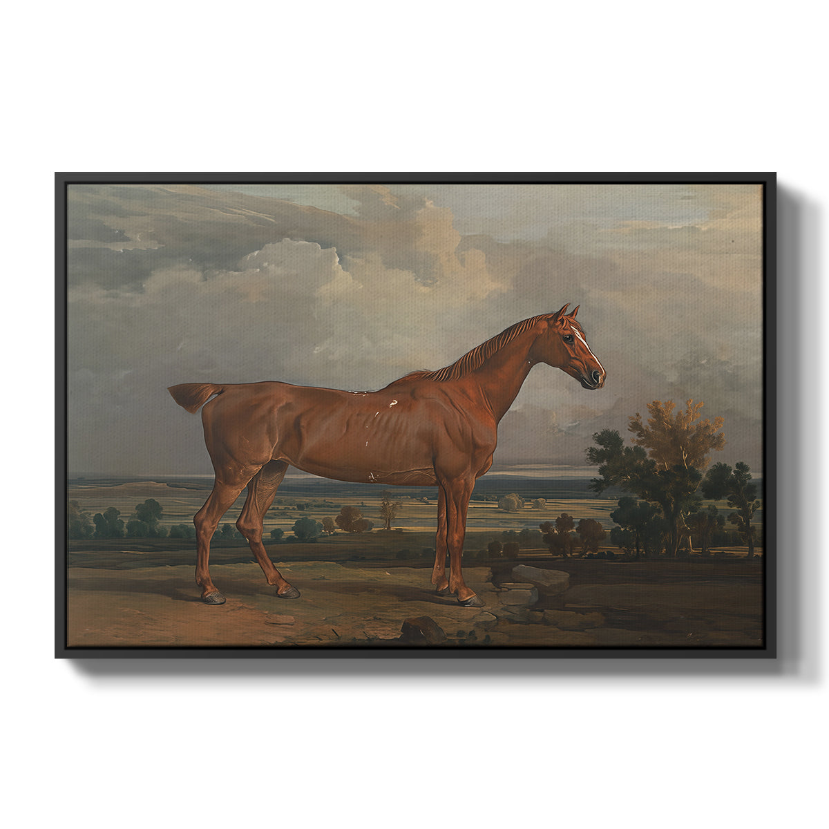 Hunter in a Landscape, 1810 - Floater Framed Canvas Print