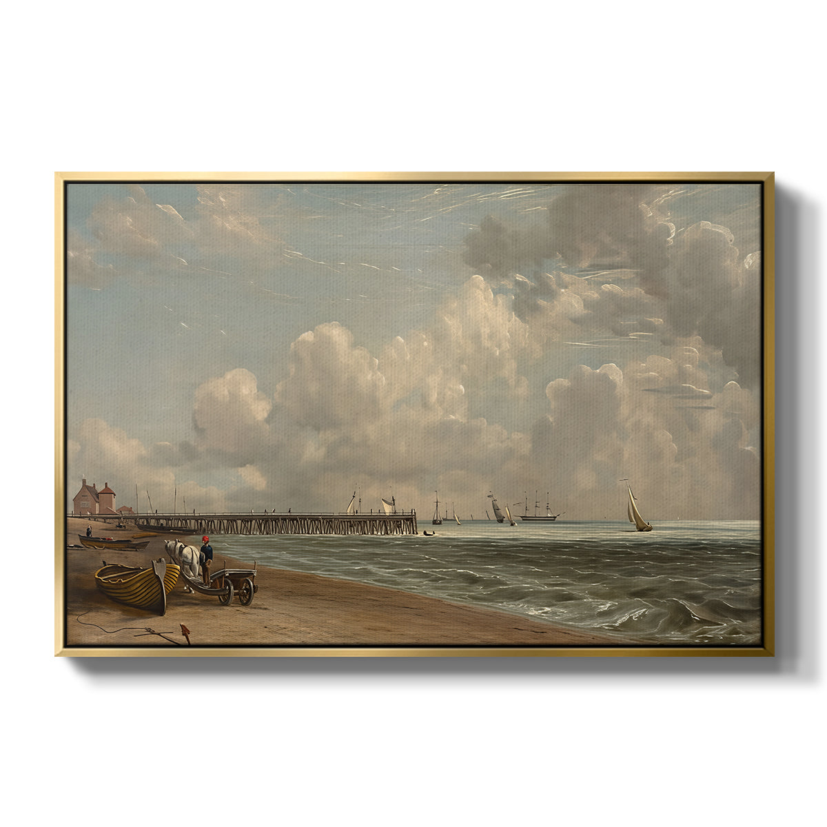 Yarmouth Jetty, 1822 - Floater Framed Canvas Print