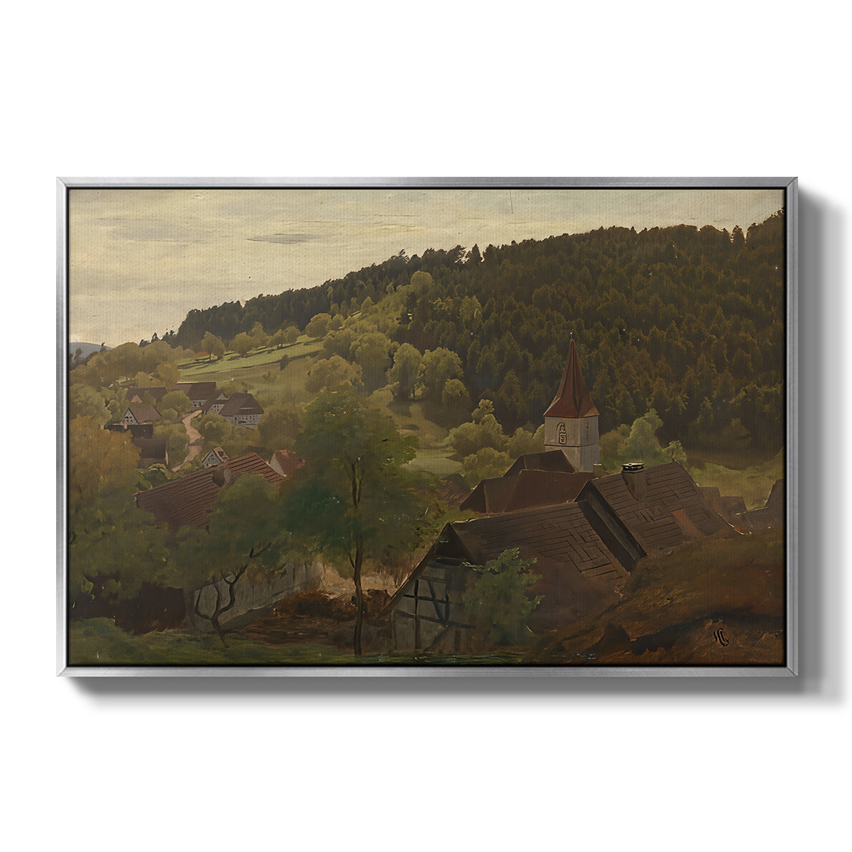 Landscape from Ebersteinburg in Baden, 1876 - Floater Framed Canvas Print