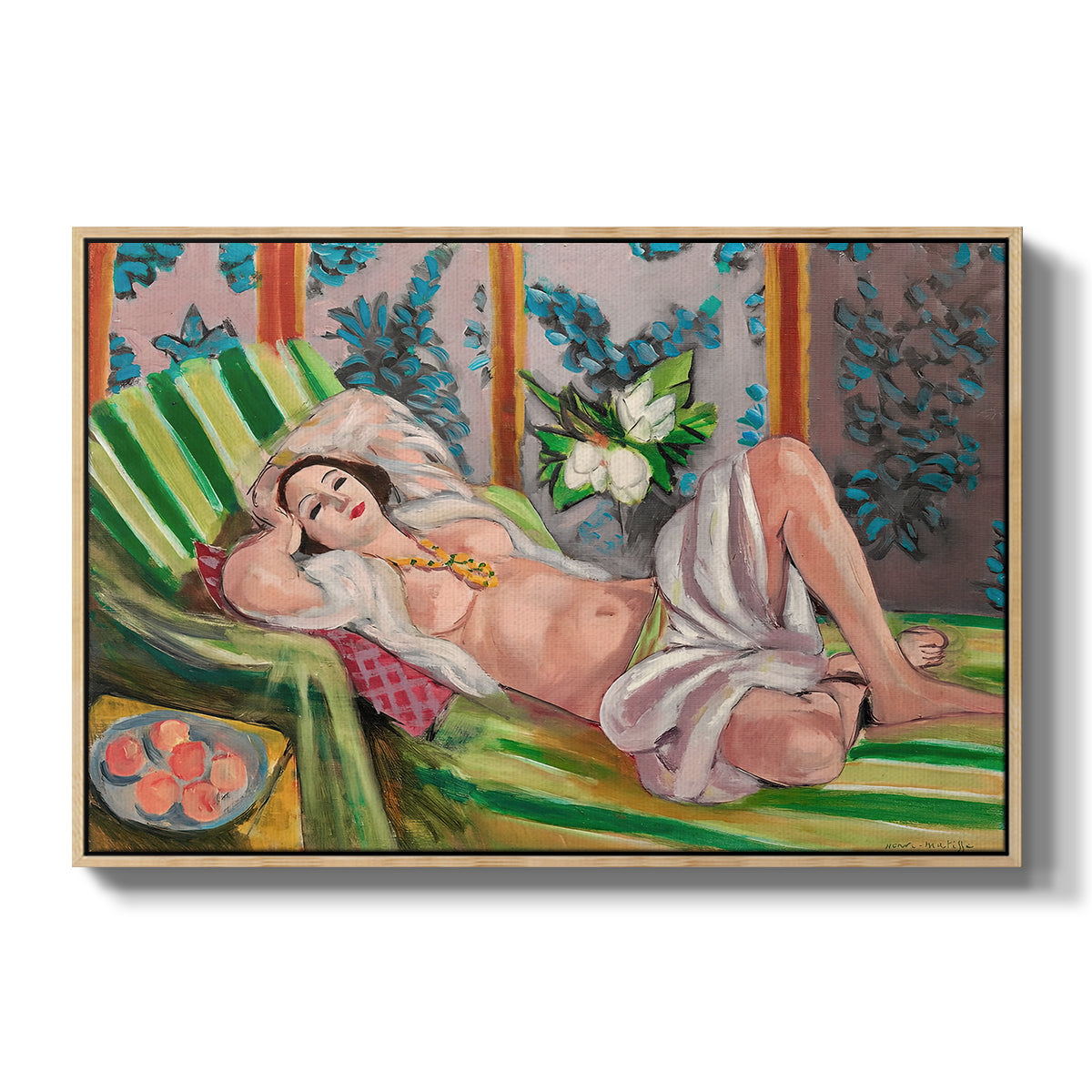 Odalisque Couchée Aux Magnolias, c. 1923 - Floater Framed Canvas Print