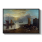 Sun Rising through Vapour: Fishermen Cleaning and Selling Fish, c. 1807 - Floater Framed Canvas Print