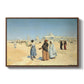View from the Desert of Cairo with Citadel and Mamluk Tombs in the Background, c. 1889-1890 - Floater Framed Canvas Print