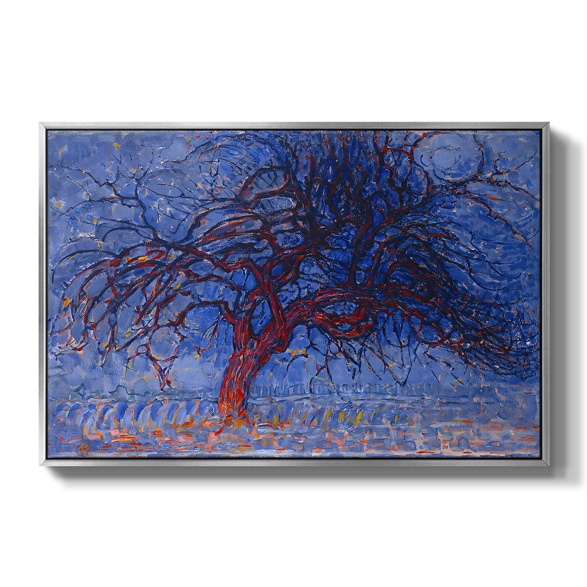The Red Tree, 1909 - Floater Framed Canvas Print