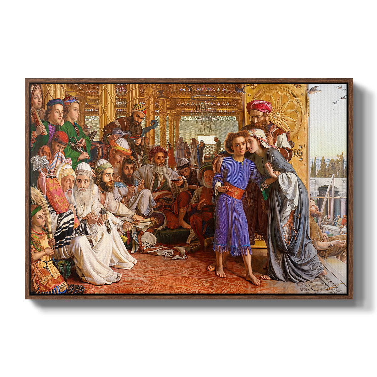 The Finding of the Saviour in the Temple, 1854-1860 - Floater Framed Canvas Print
