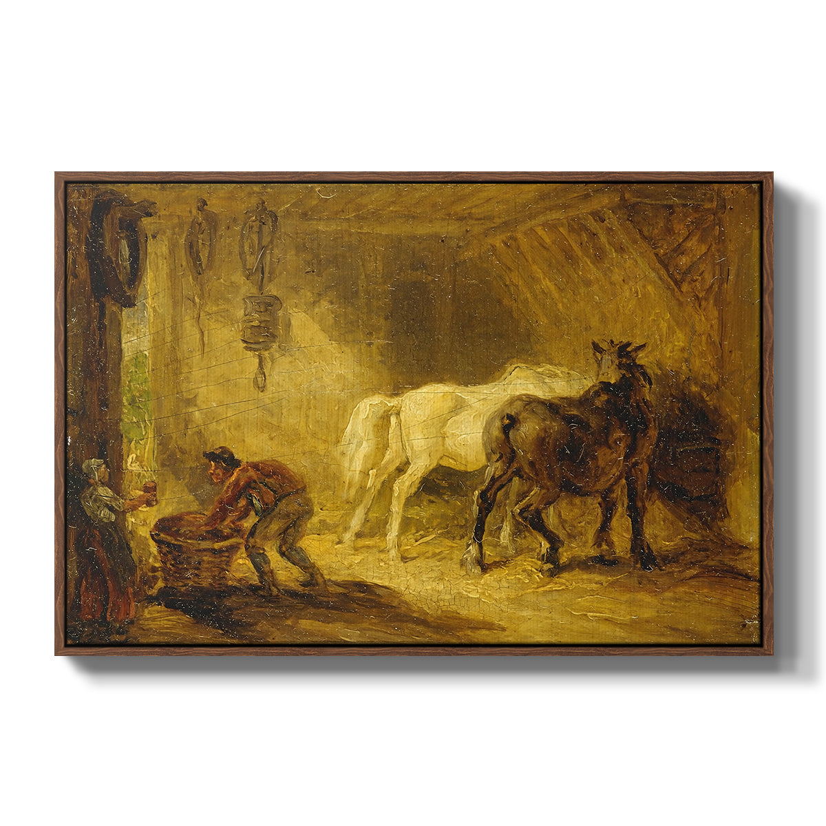 Heath Ewe and Lambs, 1810 - Floater Framed Canvas Print