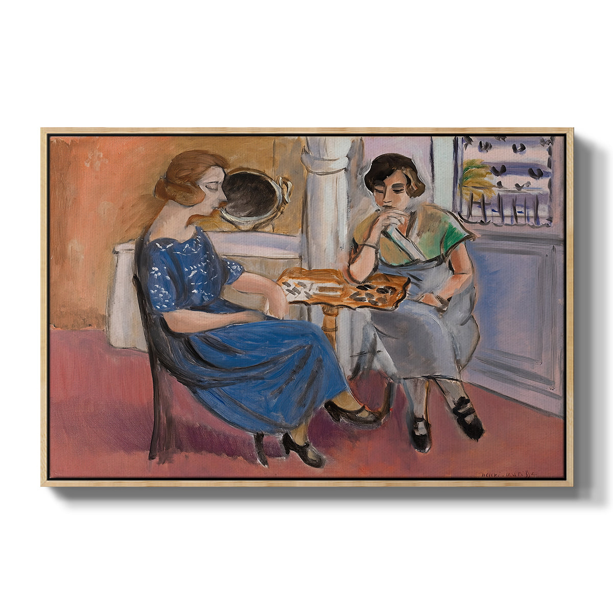Domino Players, 1921 - Floater Framed Canvas Print