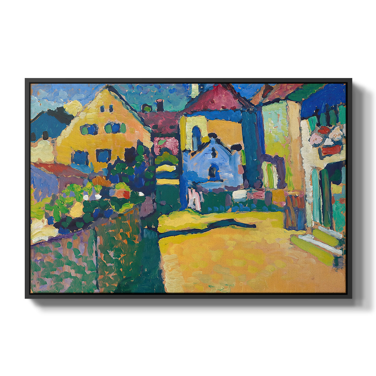 Green Lane in Murnau, 1909 - Floater Framed Canvas Print