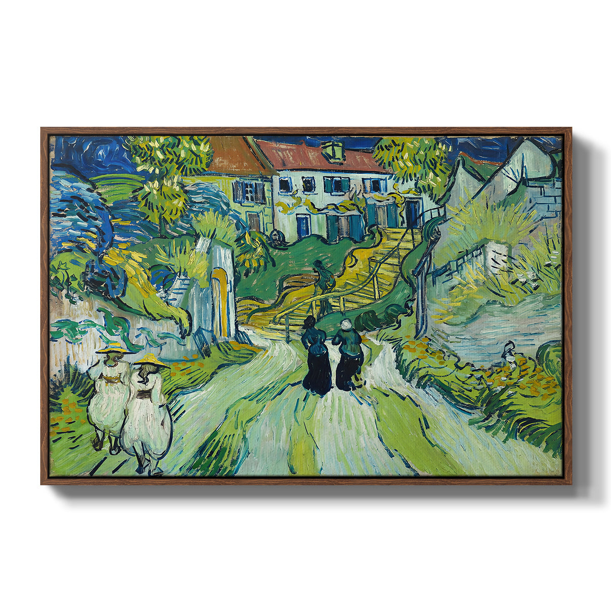 Stairway at Auvers, 1890 - Floater Framed Canvas Print