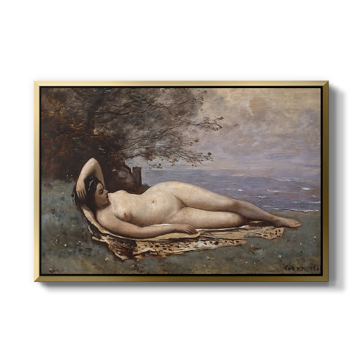 Bacchante by the Sea, 1865 - Floater Framed Canvas Print
