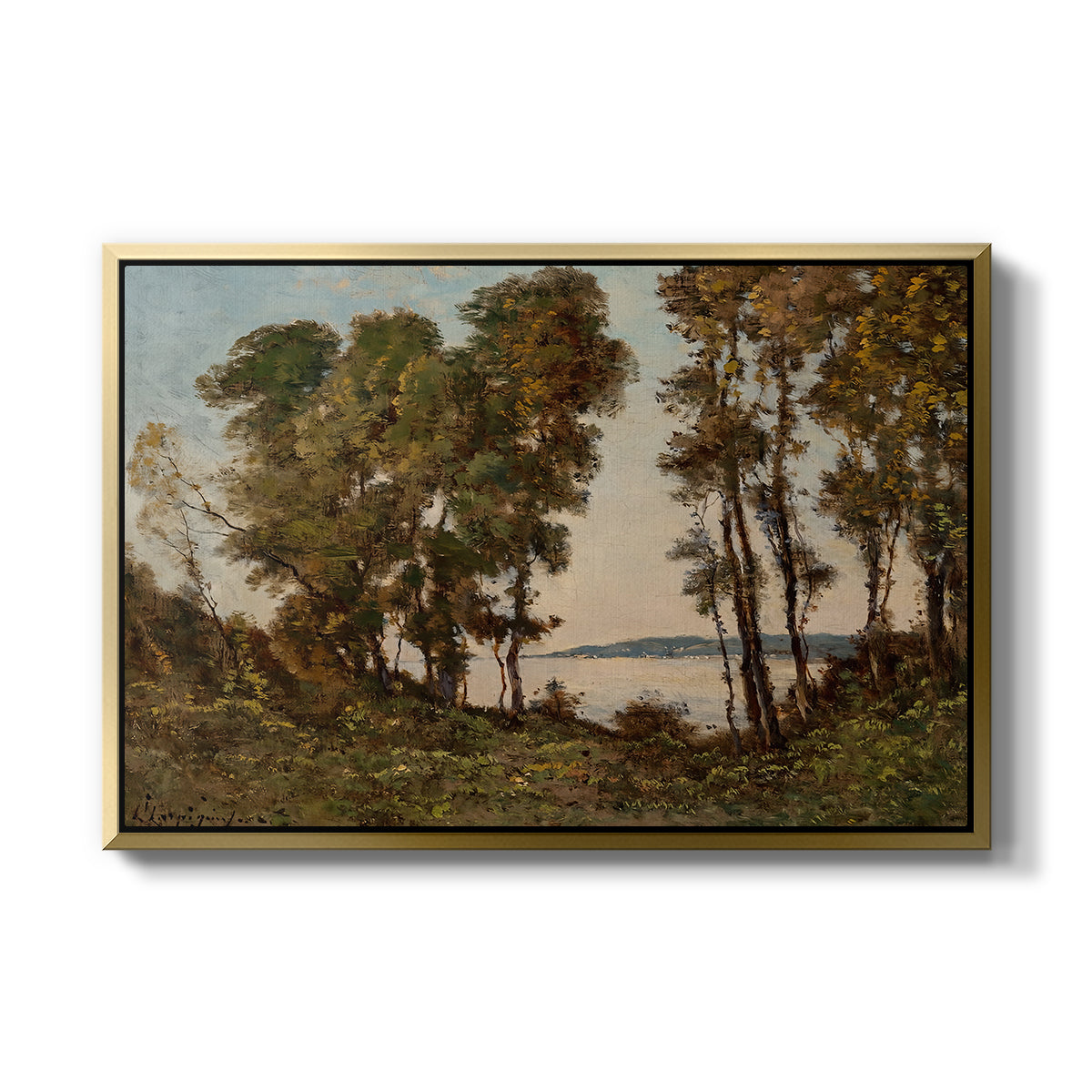 The Banks of the Allier, 1894 - Floater Framed Canvas Print