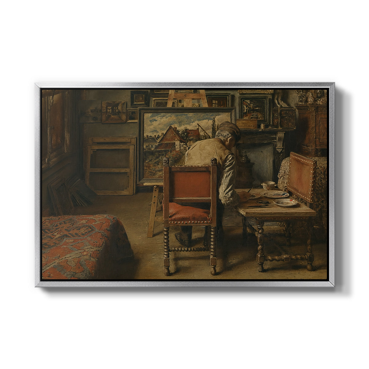 The Retoucher (The Restorer), 1876 - Floater Framed Canvas Print