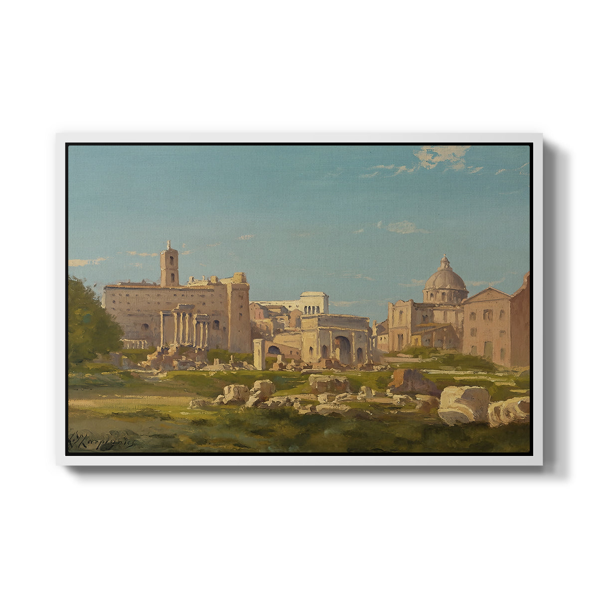 The Roman Forum, c. 1860 - Floater Framed Canvas Print