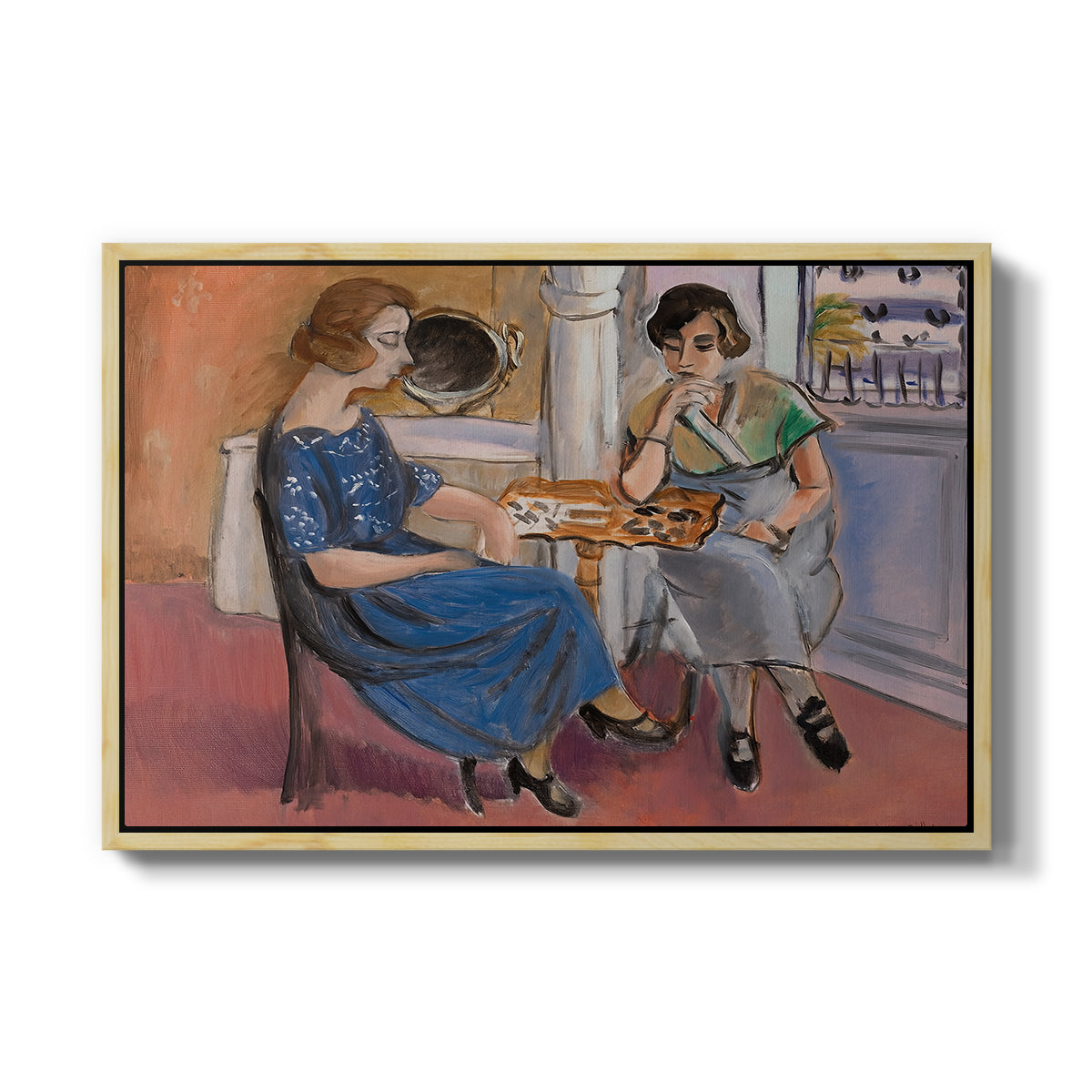 Domino Players, 1921 - Floater Framed Canvas Print