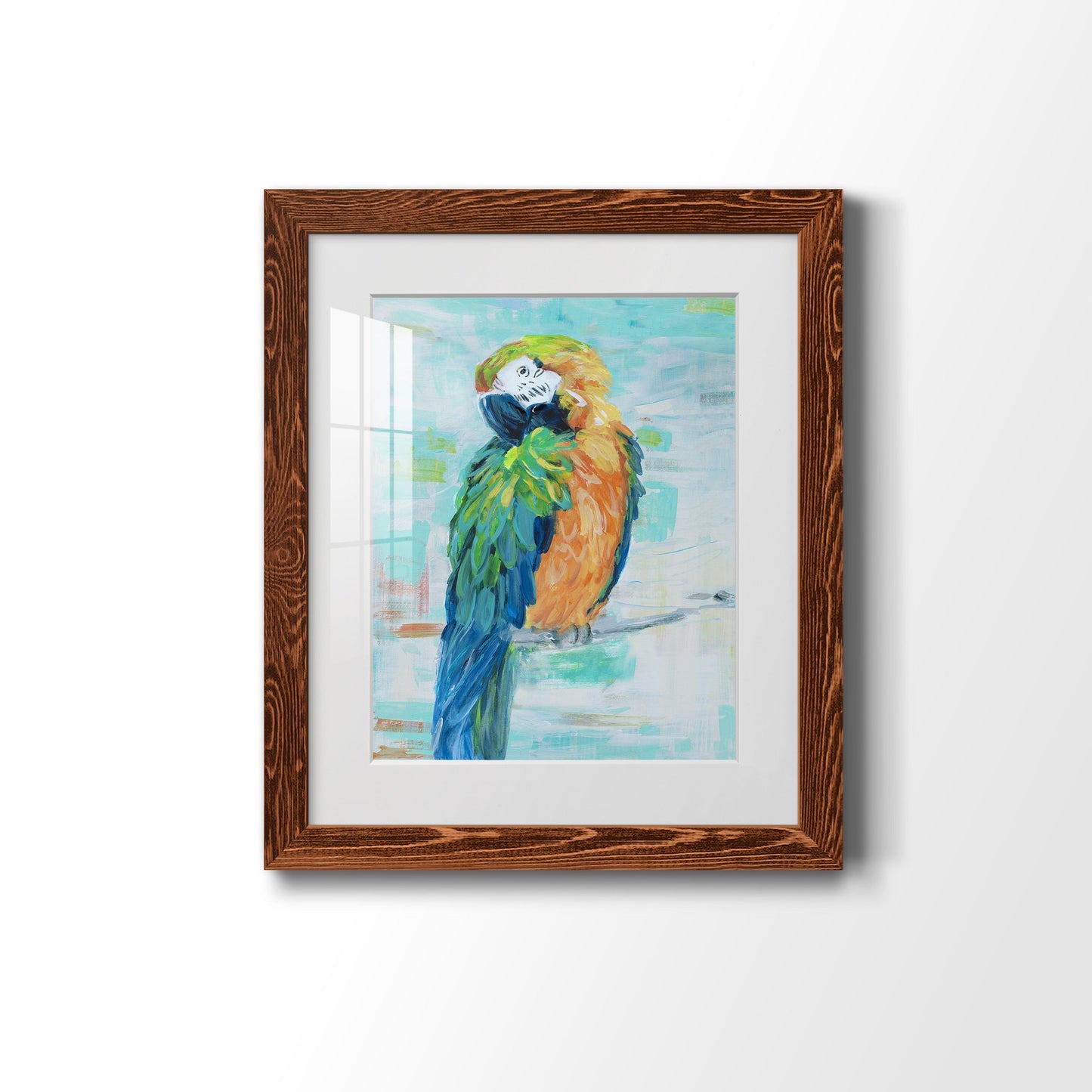 Island Parrot II - Premium Framed Print - Distressed Barnwood Frame - Ready to Hang