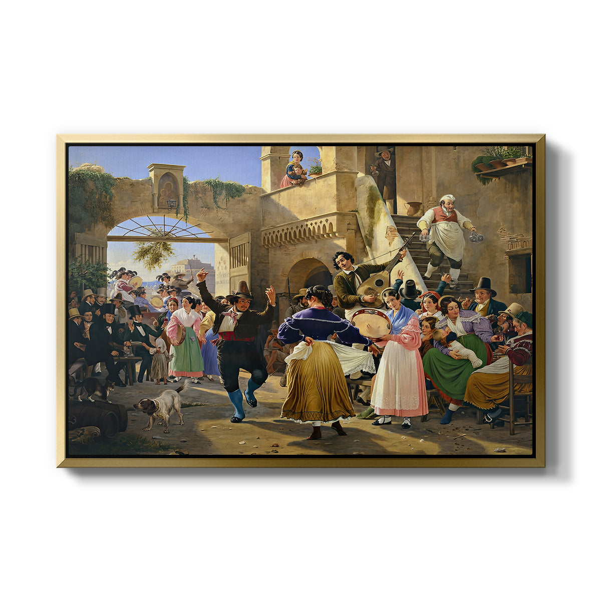 Romans Gathered for Merriment at an Osteria, 1839 - Floater Framed Canvas Print