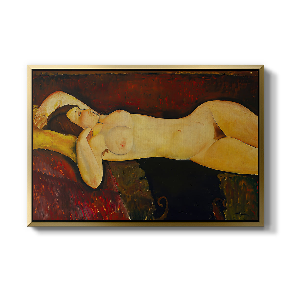 Reclining Nude (Nu couché), 1919 - Floater Framed Canvas Print