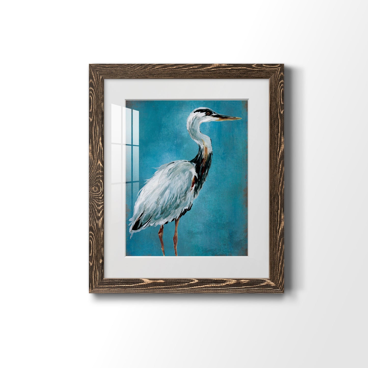 Great Blue Heron I - Premium Framed Print - Distressed Barnwood Frame - Ready to Hang