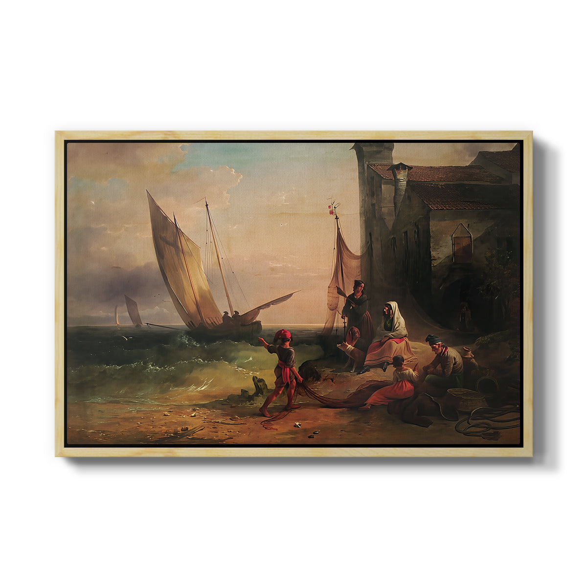 Fisherman's Family from Chioggia, 1838 - Floater Framed Canvas Print