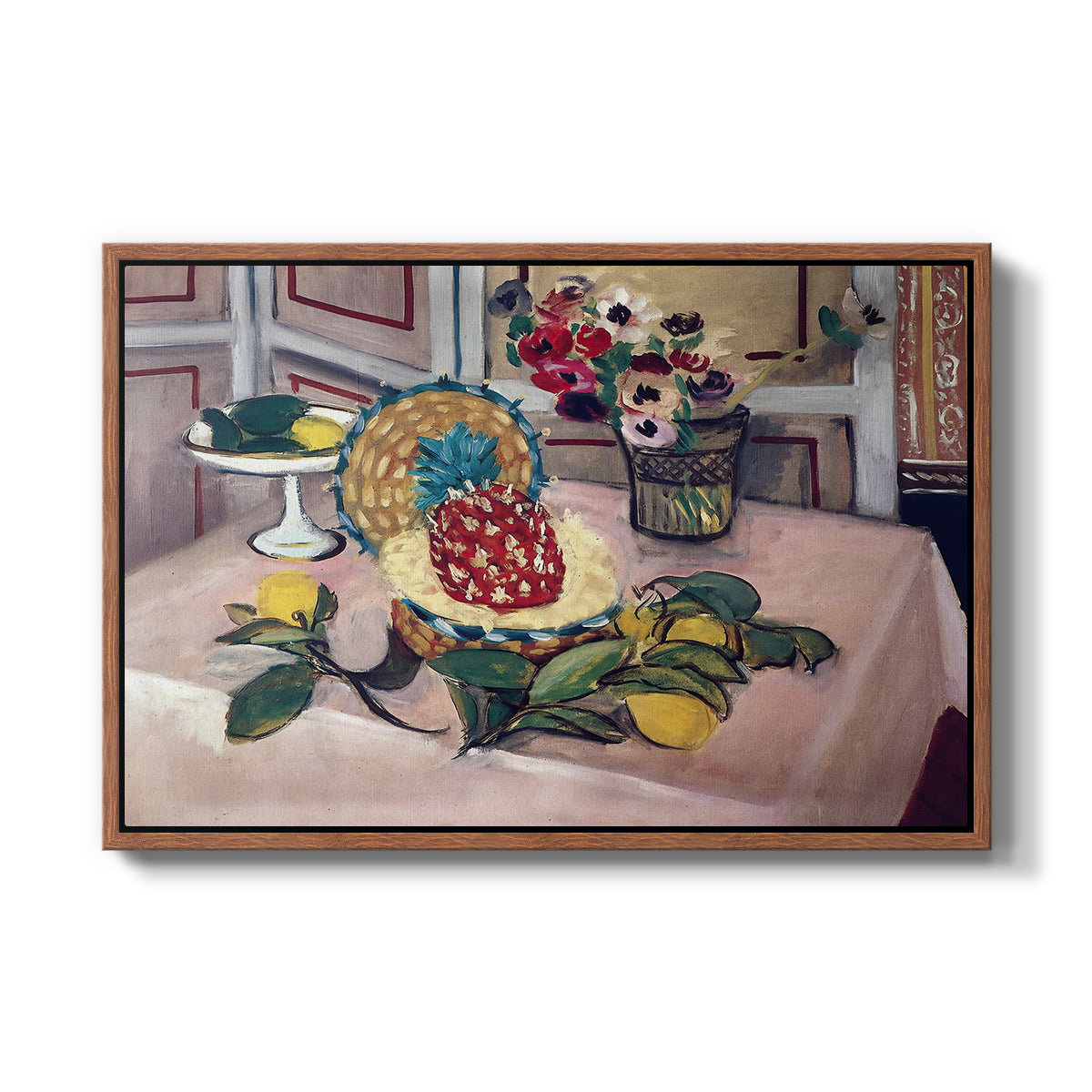 Still Life with Pineapple and Lemons, 1925 - Floater Framed Canvas Print