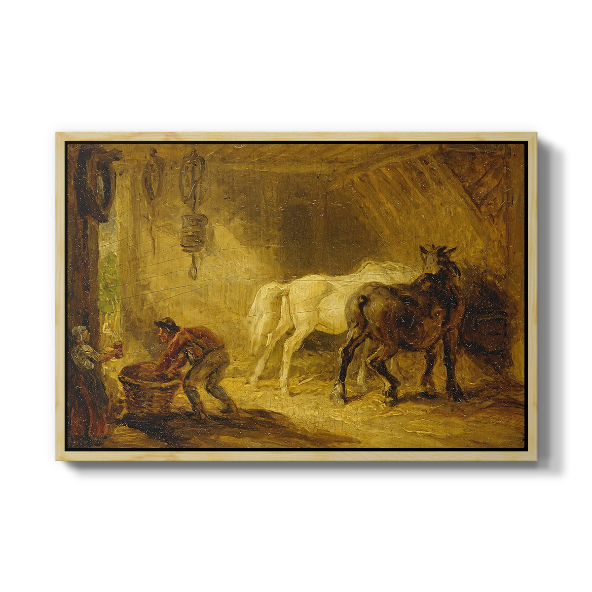 Heath Ewe and Lambs, 1810 - Floater Framed Canvas Print