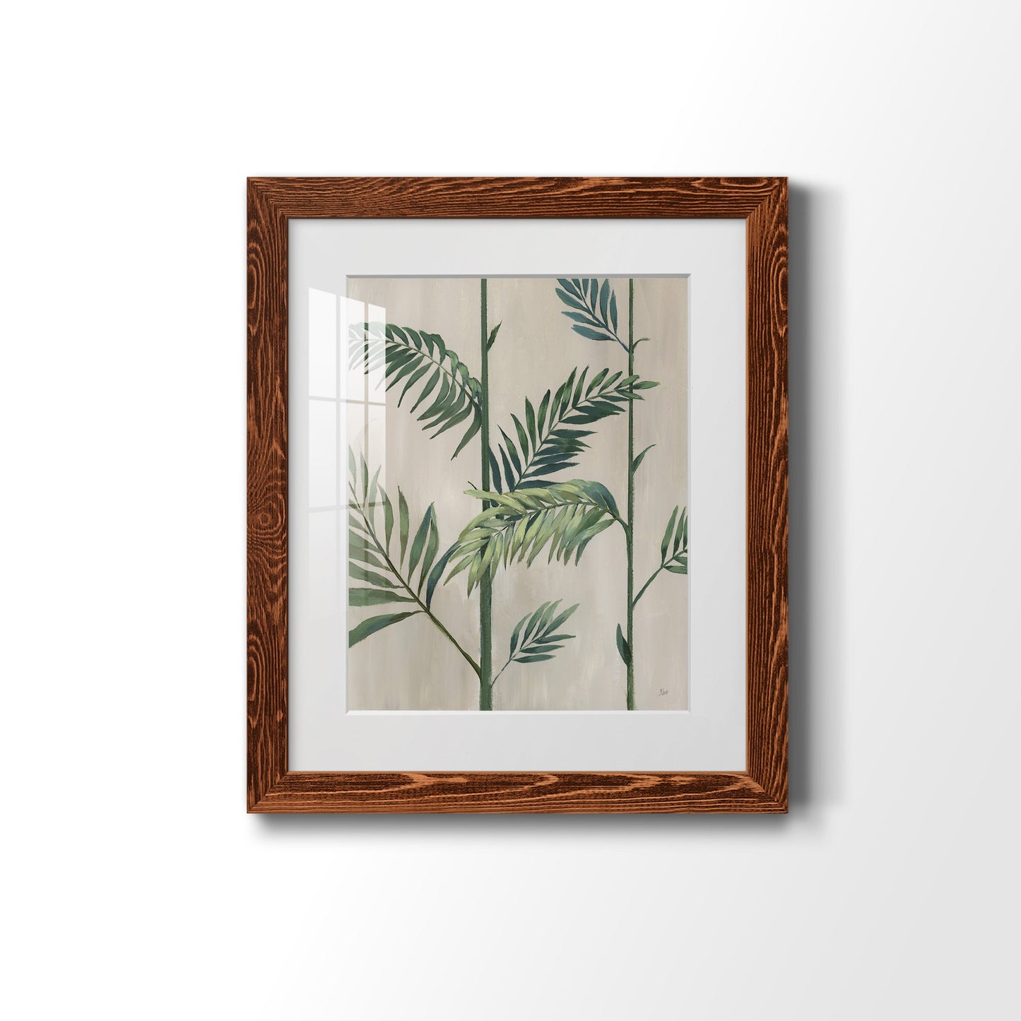 Modern Fronds II - Premium Framed Print - Distressed Barnwood Frame - Ready to Hang