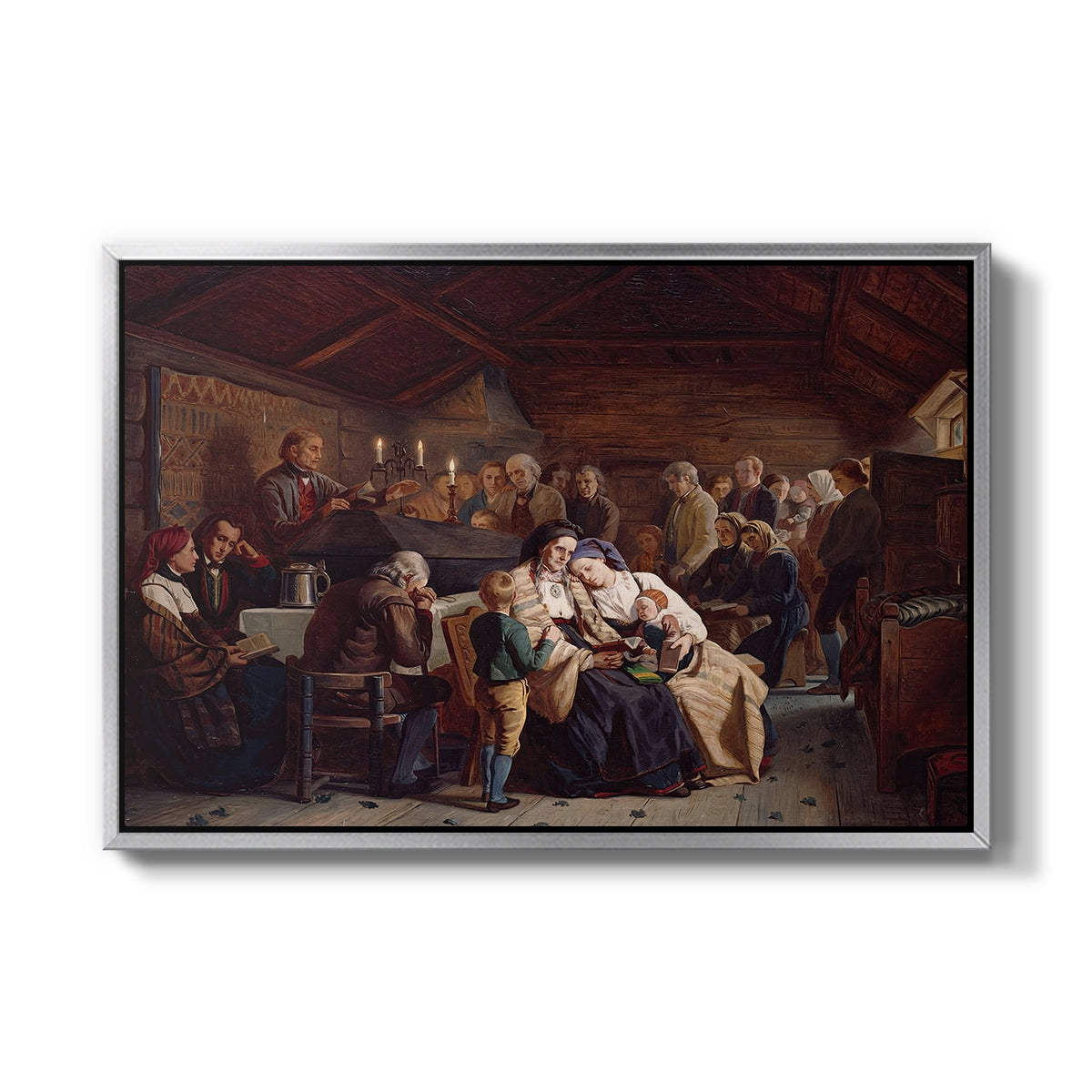 Funeral Feast, 1854 - Floater Framed Canvas Print