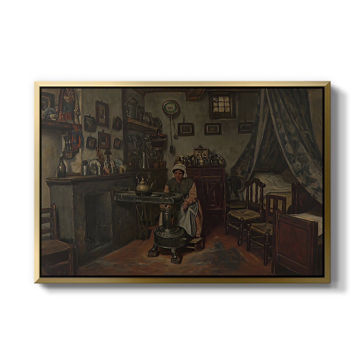 Interior, c. 1865-1870 - Floater Framed Canvas Print